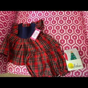 Ricrac & Ruffles plaid dress 0-3 month